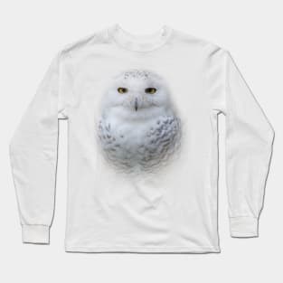 A Serene Snowy Owl Long Sleeve T-Shirt